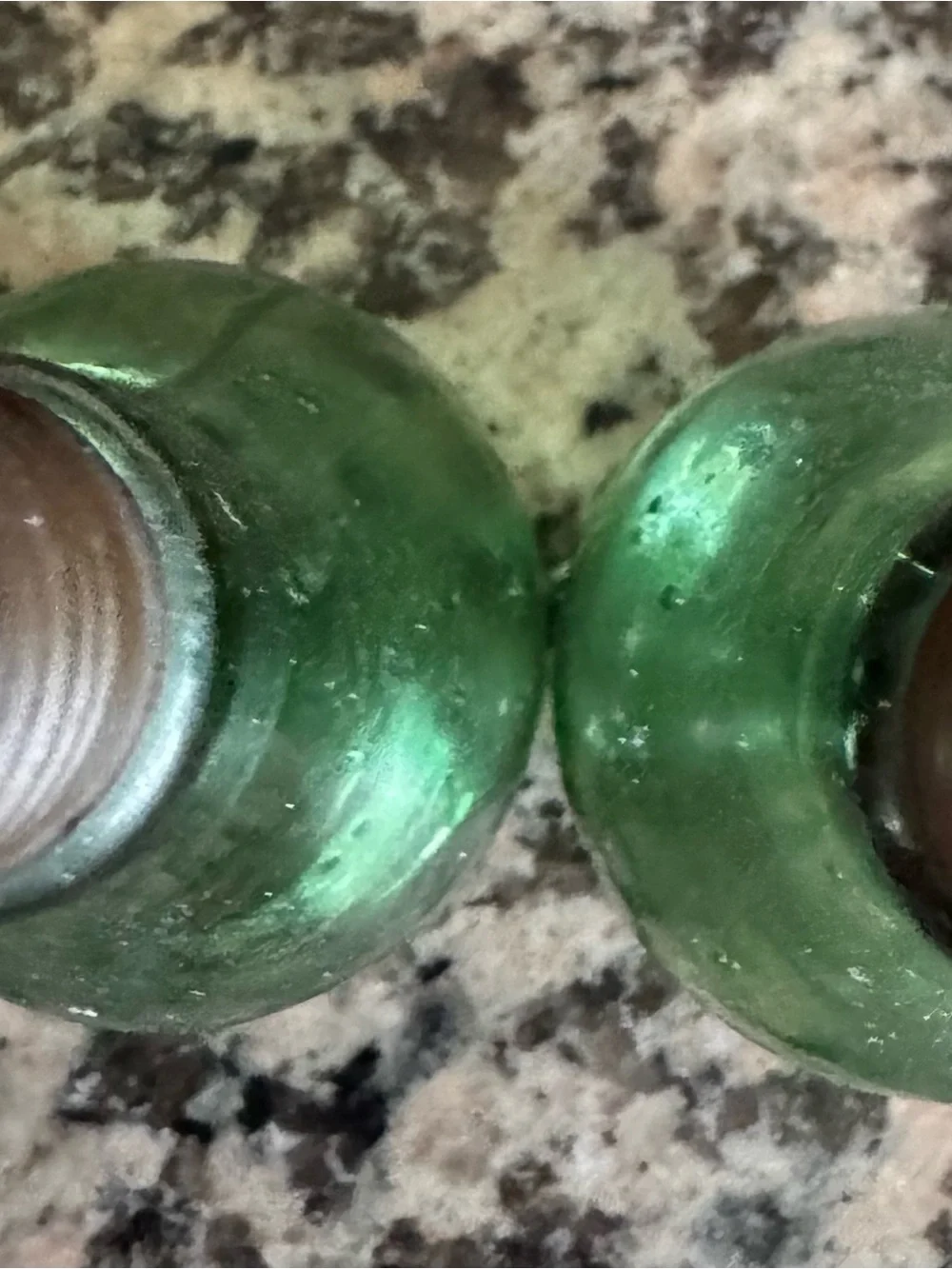Green Glass Bulb Decorative Salt and Pepper Shakers